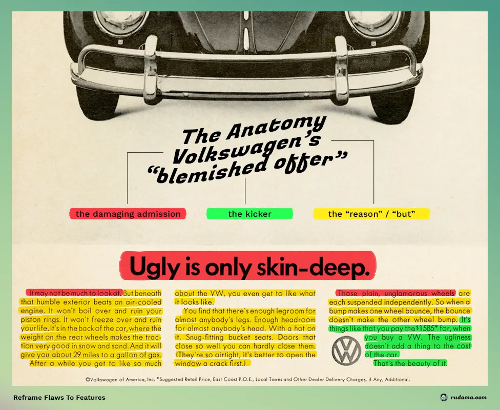 Volkswagen ugly is only skin deep ad anatomy